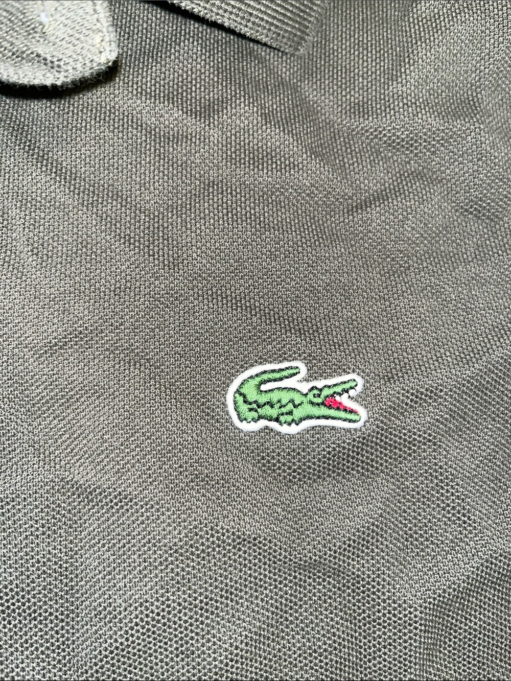 Lacoste Men’s Olive Green Pique Polo with Crocodile Logo - Picture 4 of 7